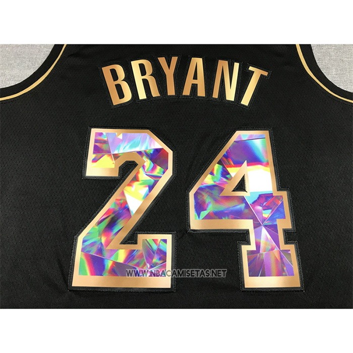 Camiseta Golden Edition Los Angeles Lakers Kobe Bryant NO 24 2021-22 Negro